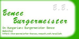 bence burgermeister business card